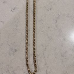 14k Plated Gold Rope chain. Great condition 24”