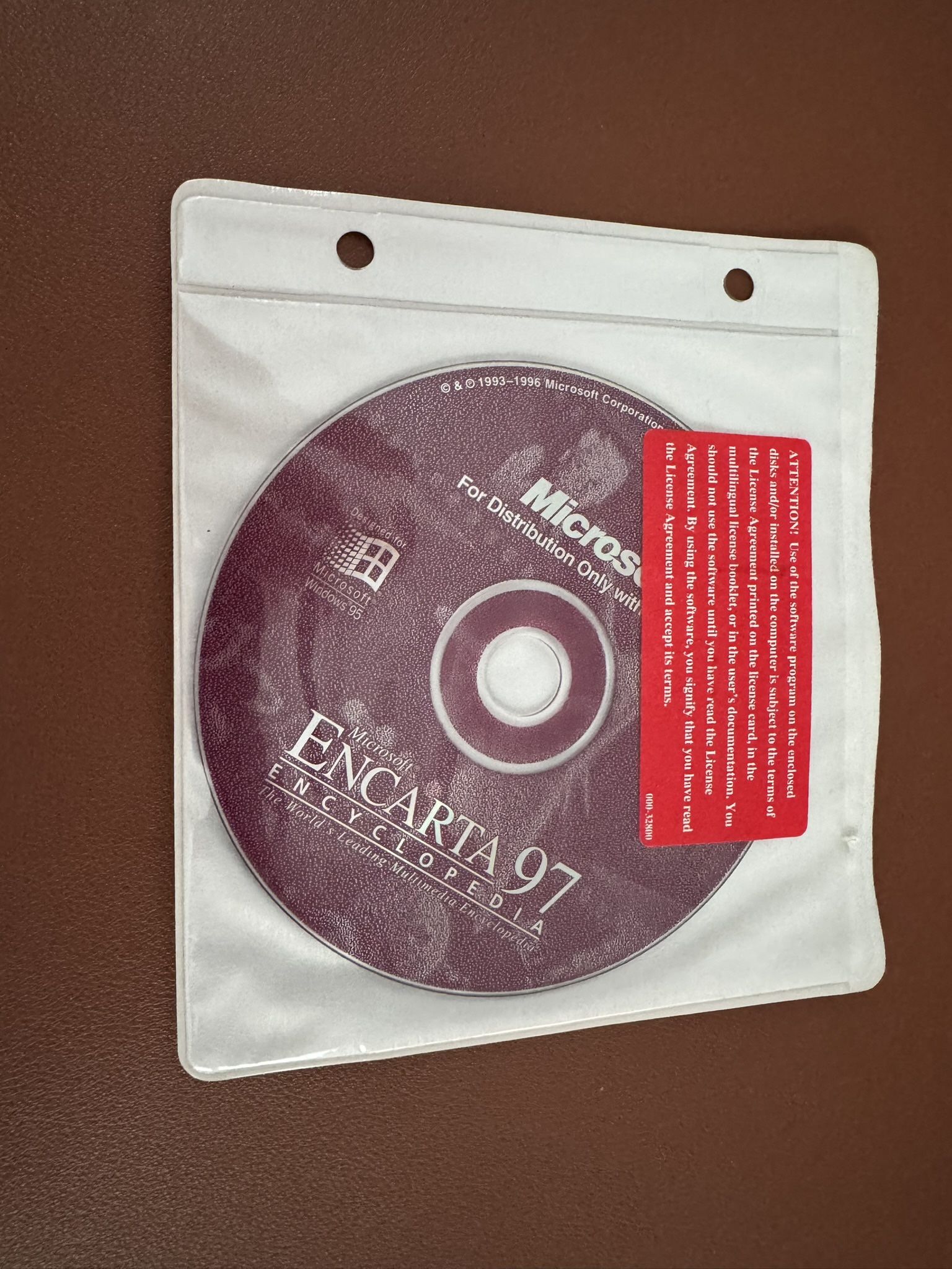 Vintage Microsoft Encarta 97 CD for Windows 3.1/95