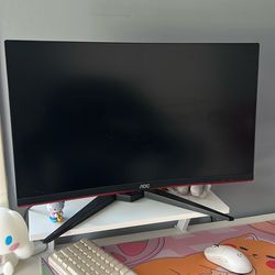Black and red 27 in Aoc 24G1WG3 Monitor