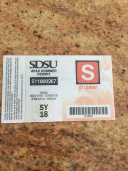 SDSU summer parking permit