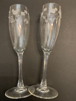 Disney Champagne Flutes (2) - Rare