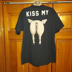 MENS LARGE I'M NOT OPIONIONATED I'M ALWAYS RIGHT KISS MY  SHIRT 