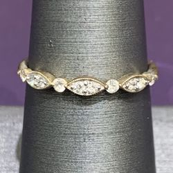 10K Yellow Gold Diamond Stackable Ring 0.20 CTW