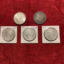 BEAUTIFUL MORGEN AND PEACE  ORIGINAL SILVER DOLLARS.   $250 EA. 