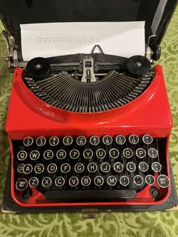 Red Remington portable Completely Refurbished With New Platten And Rubber