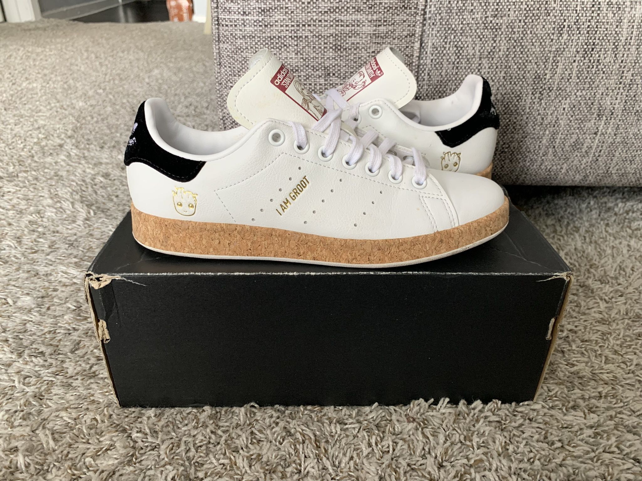 Adidas Stan Smith X Marvel “I Am Groot” Size 7.5W