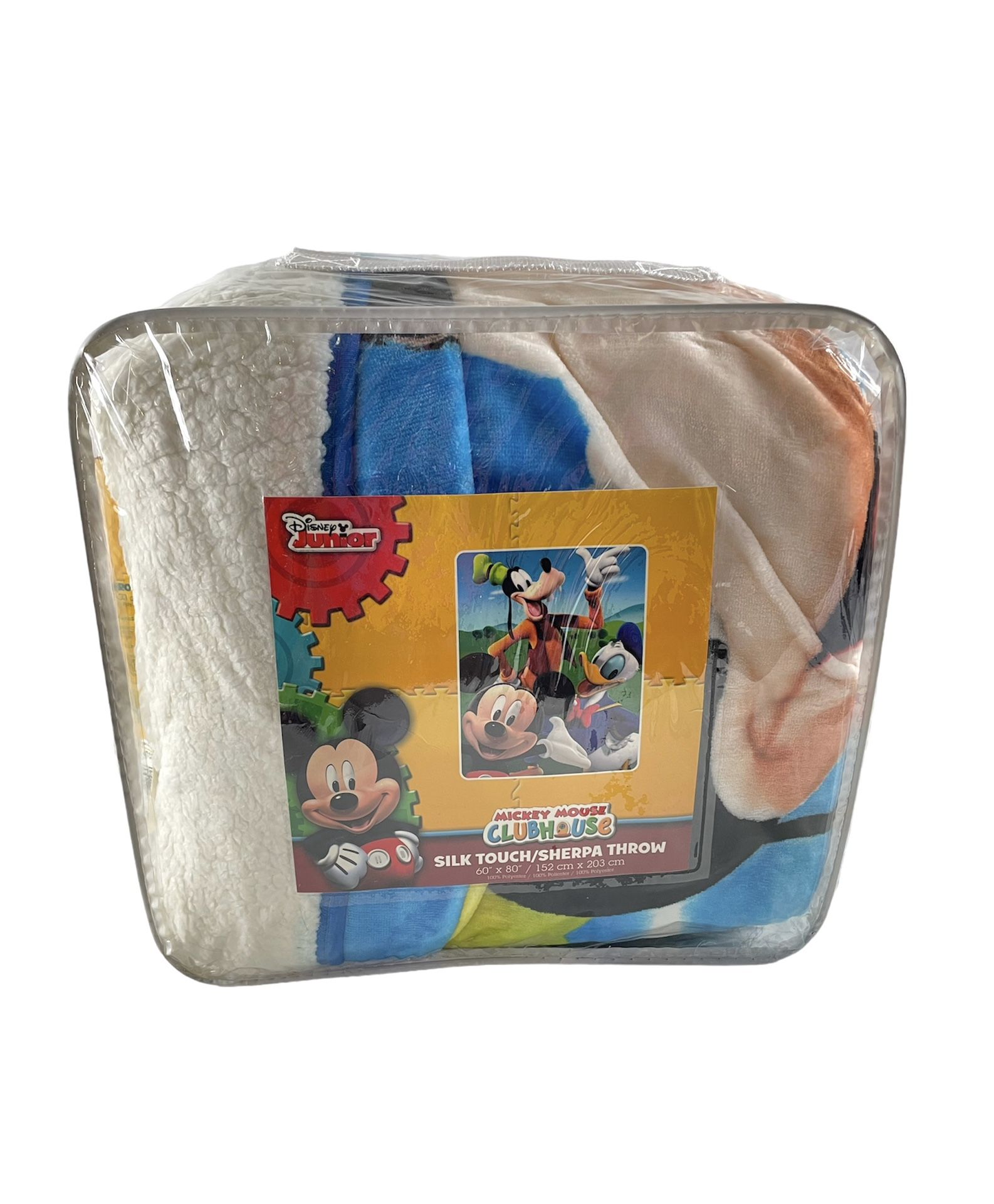 Disney Junior Mickey Mouse Clubhouse Silk Touch / Sherpa Throw Blanket 60"x80"