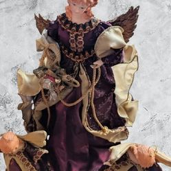 Traditions Italian Angel Tree Topper With Two Smaller Angels