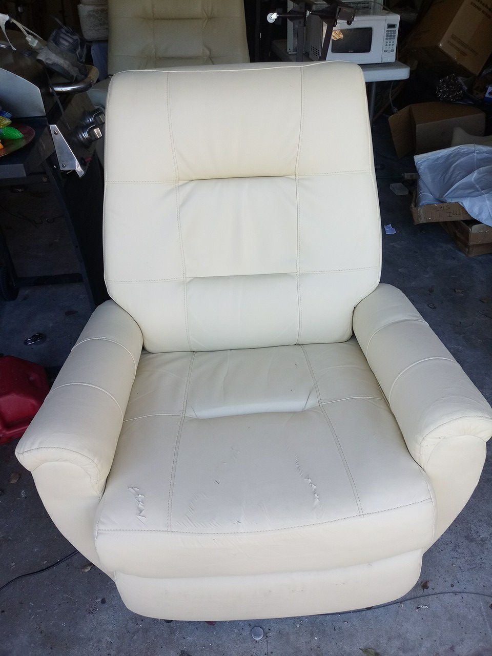 Leather Touch button remote recliner $15
