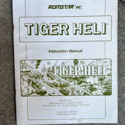 Romstar Tiger Help Arcade Game Instruction Manual 