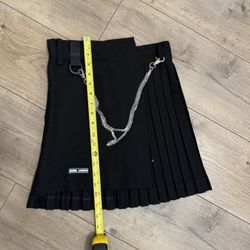 Black Pleated Skirt with Chain Detail | Soul Lover | Women’s