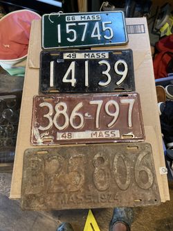 Massachusetts license plates.