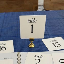 (16) Gold Metal Table Sign Clip-style Holders