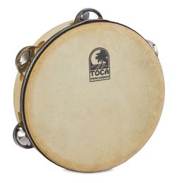 Toca Wood Tambourine 7½” Single Row with Head