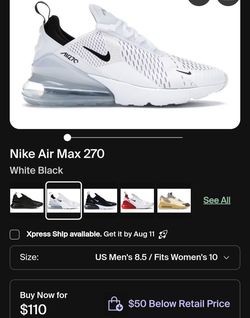 Nike Air Max 270 White Black Sneakers