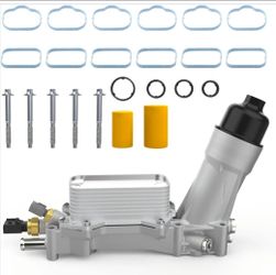 926-876 Aluminum Engine Oil Cooler Oil Filter Housing Adapter for Dodge Avenger Challenger Charger Durango Grand Caravan Journey, Jeep Grand Cherokee 