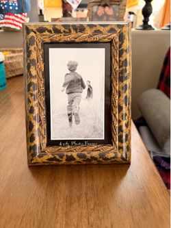 Leopard gold 4x6 photo frame