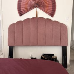 Dusty Pink Velvet Headboard (Queen/full)