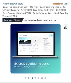 Nexar Pro Dual Dash Cam - HD Front Dash Cam and Interior Car Security  Camera - Nexar Dash Cam Front and Cabin - Dual Dash Cam Parking Mode and  WiFi 