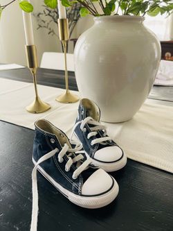 Converse black high tops sz 10 toddler
