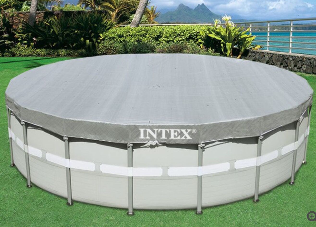 POOL COVER : Intex 18ft Round Above Ground Pool Cover. Brand New In The Box.