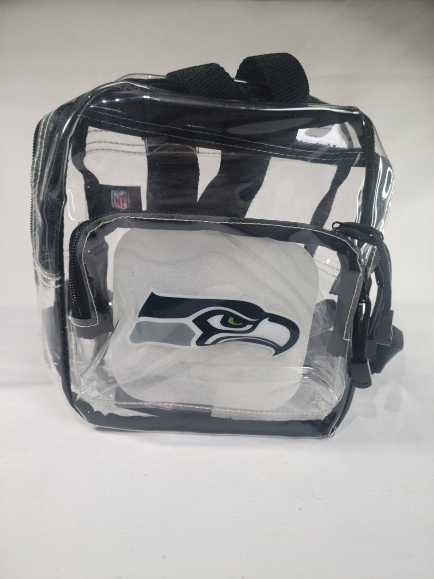 NFL Seattle Seahawks Clear Mini Backpack X-Ray Style - 10" x 3" x 8"