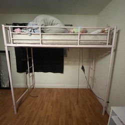 pink loft bed
