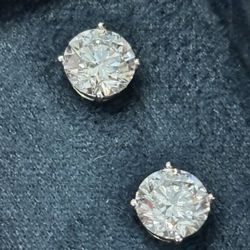NEW 2.62 Carat TW Diamond Stud Lab Earrings D VVS2 With Certificates