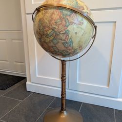 Vtg Replogle 16"x38" Commander II Floor Globe World Classic Series Wood Stand