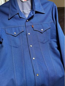 Wow 🤯!! Vintage 1970s Levi’s Orange Tab Western Snap Jacket – Rare Blue – Excellent Condition !!