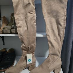 Tan Thigh High Boots Size 8