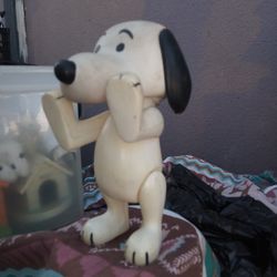 Snoopy Figurine Hard Plastic Arms And Legs Flexible One Item Missing One Ear Other Than That Good Condition