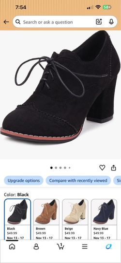 Women's Lace-Up Wingtip Oxford Heels