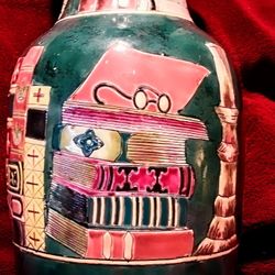 Vintage Oriental Accent Chinese Porcelain Vase Trompe L'oeil Design 