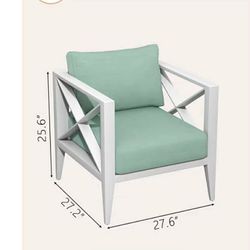 NEW-MBY 2-Piece Oversized Aluminum Patio Furniture Set, 2 Outdoor Deep Seating Conversation Sofa