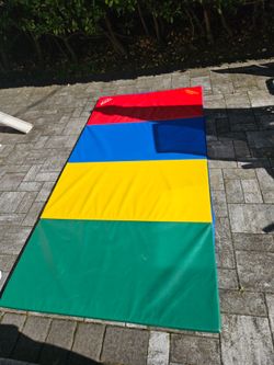 Tiffin Folding Gymnastics Tumbling Mat – Multicolor Vinyl Exercise Pad