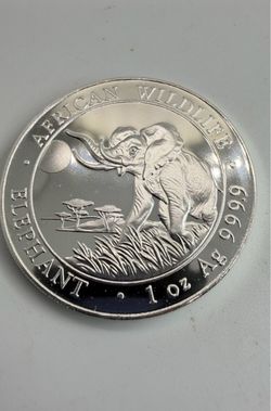 2016 Somalia 1 oz Silver Elephant BU