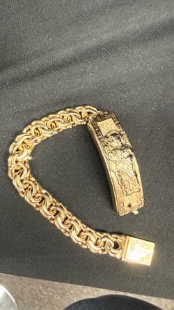 Handmade gold plated saint Jude chino bracelet