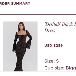 House of CB black, long sleeve maxi dress lace