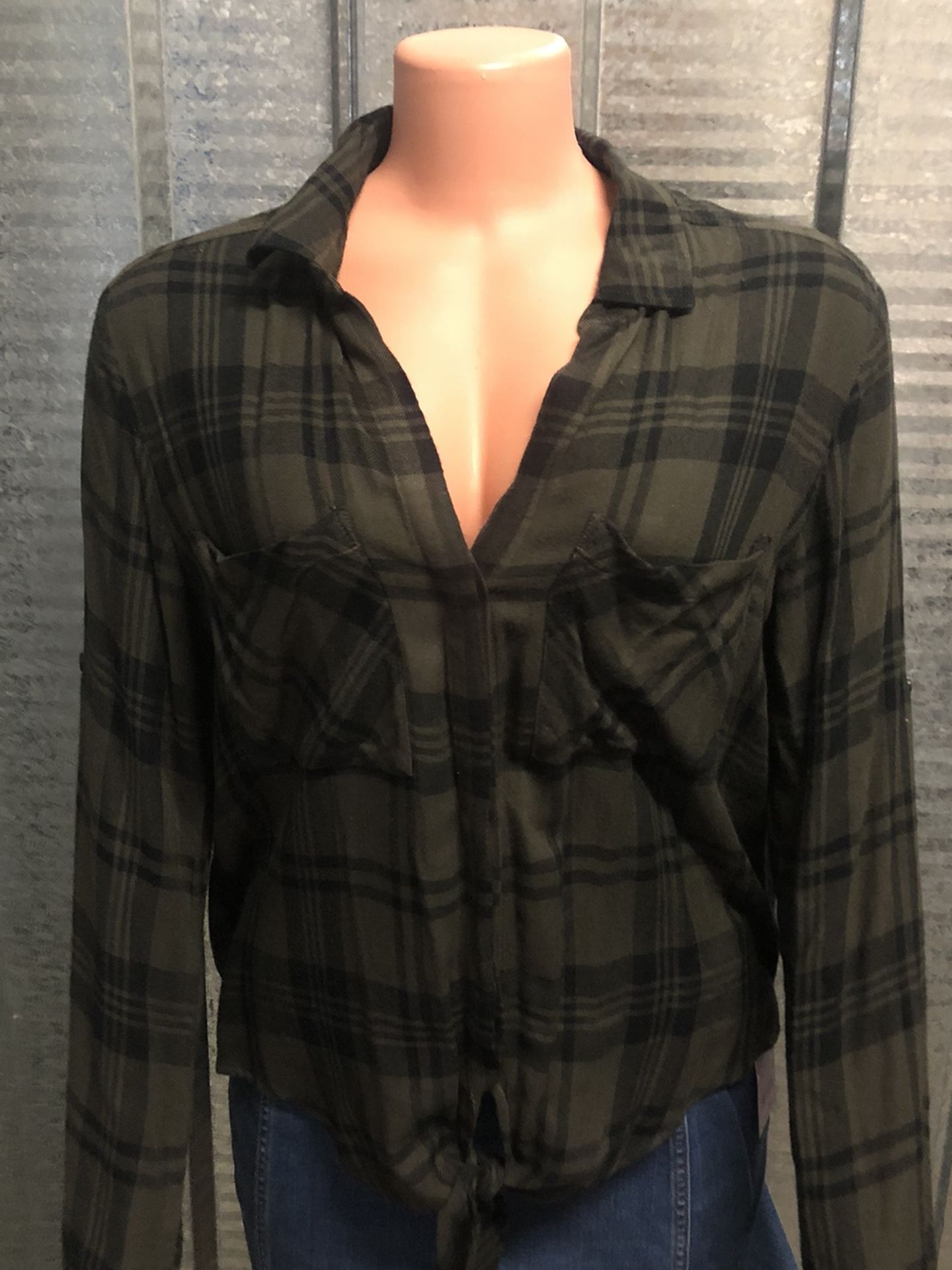 Olive/black Flannel Shirt
