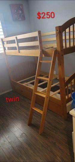 Used twin wood bunkbeds