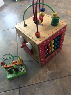 Mini activity cube and dog