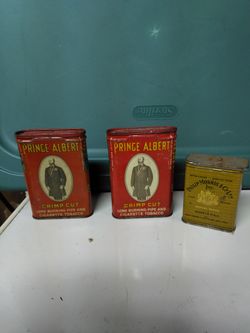 Old tobacco and tea tins