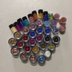Nail Glitter And Bubble Beads Designs