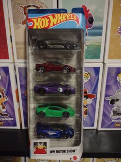 Hotwheels Die Cast 1:64 Exotic Motor Show Walmart Exclusive 5 Pack - Ferrari Lamborghini Lotus Hot Wheels Brand New. Hot Wheels 