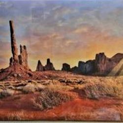 Stunning Desert Wall Art 36×24 -New. Beautiful wood frame.  New.