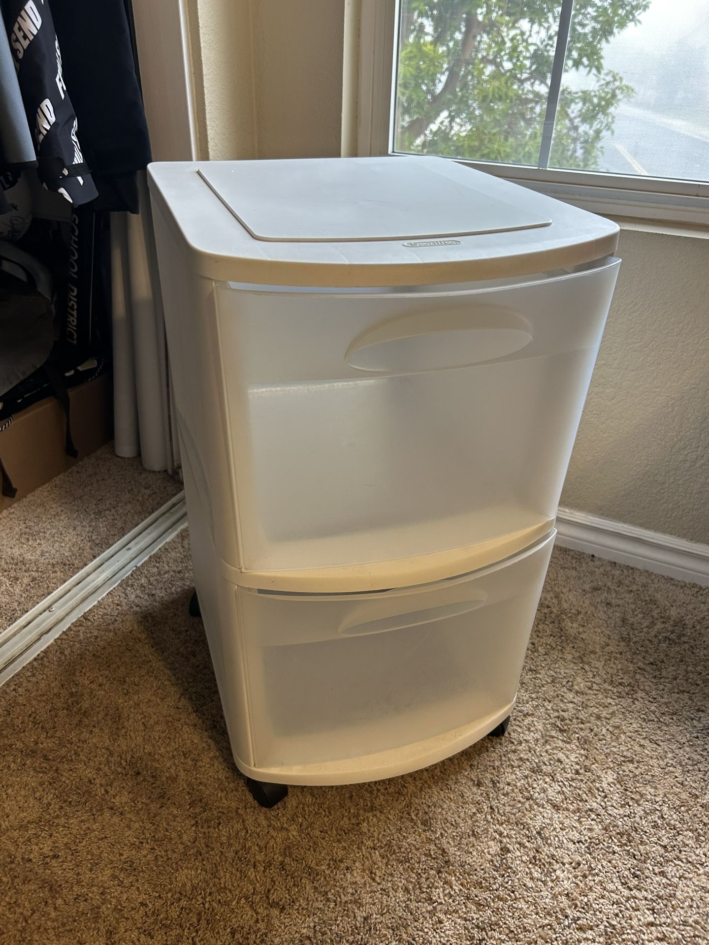 plastic drawer unit on wheels