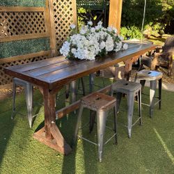 Farm Table Bar Height With Barstools 