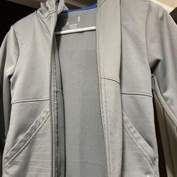 Boys Grey Dry Fit Zip Up Hoodie