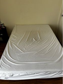Full Size Mattress + Metal Platform Bed Frame + Mattress Protector